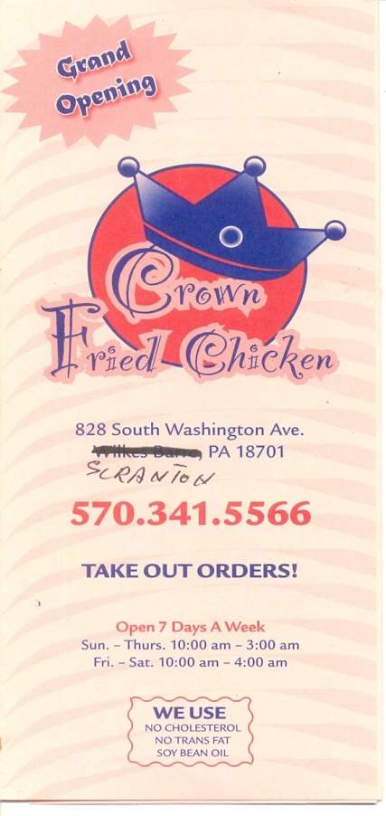 Crown Fried Chicken - Scranton, PA menu_pic