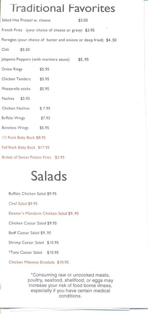 AJ's Club Soda - Peckville, PA menu_pic