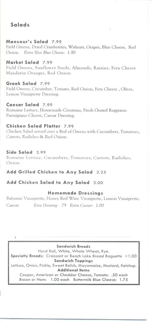 Mansour's Market - Scranton, PA menu_pic