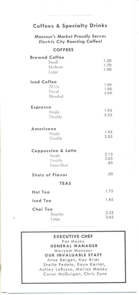 Mansour's Market - Scranton, PA menu_pic