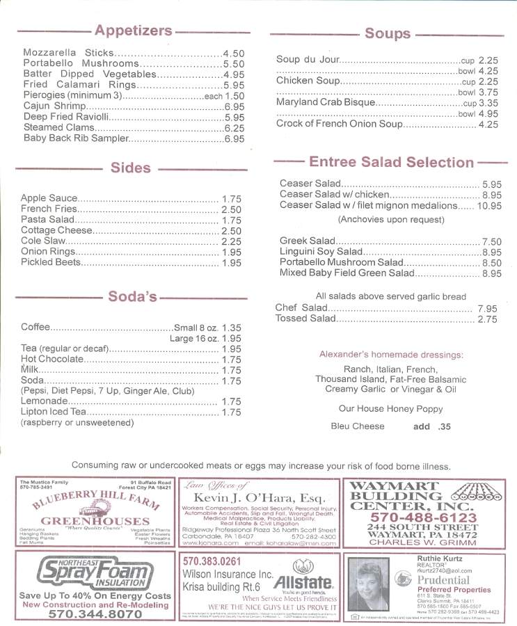 /3800412/Alexanders-Family-Restaurant-Mayfield-PA - Mayfield, PA