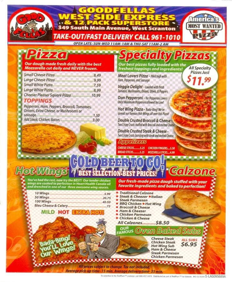 Goodfellas - Scranton, PA menu_pic