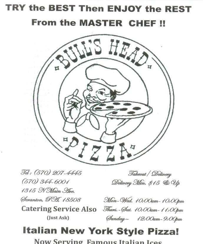 Bull's Head Pizza - Scranton, PA menu_pic
