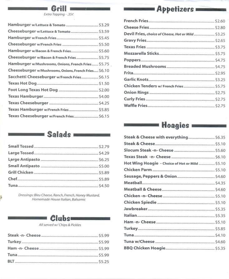 Ciccone's Pizza - Old Forge, PA menu_pic