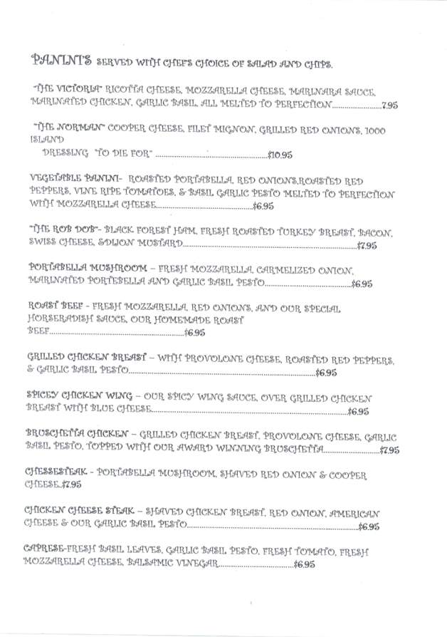 Victoria's Gourmet Cafe - Scranton, PA menu_pic