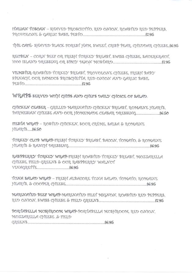 Victoria's Gourmet Cafe - Scranton, PA menu_pic