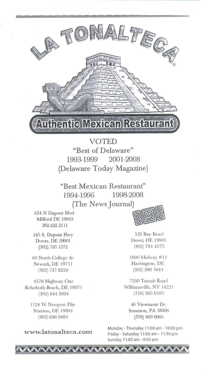 La Tonalteca - Scranton, PA menu_pic