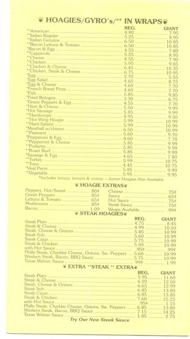 A & A Pizza & Hoagies - Eynon, PA menu_pic