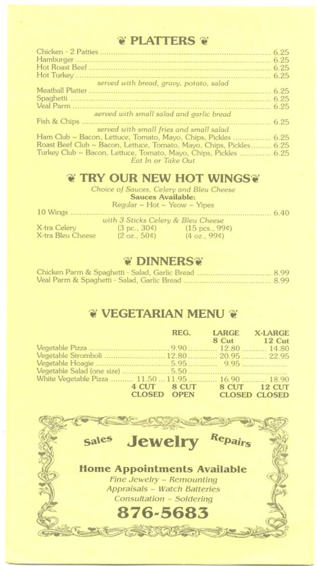 A & A Pizza & Hoagies - Eynon, PA menu_pic