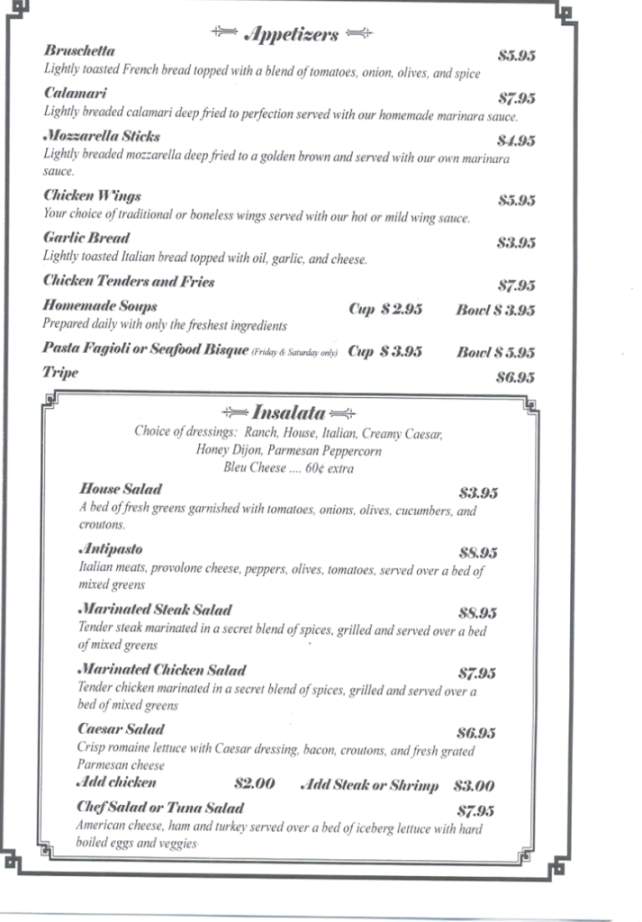Natale's Restaurant - Scranton, PA menu_pic