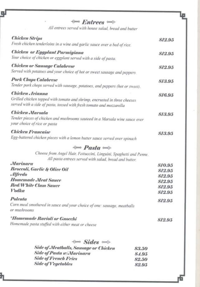 Natale's Restaurant - Scranton, PA menu_pic