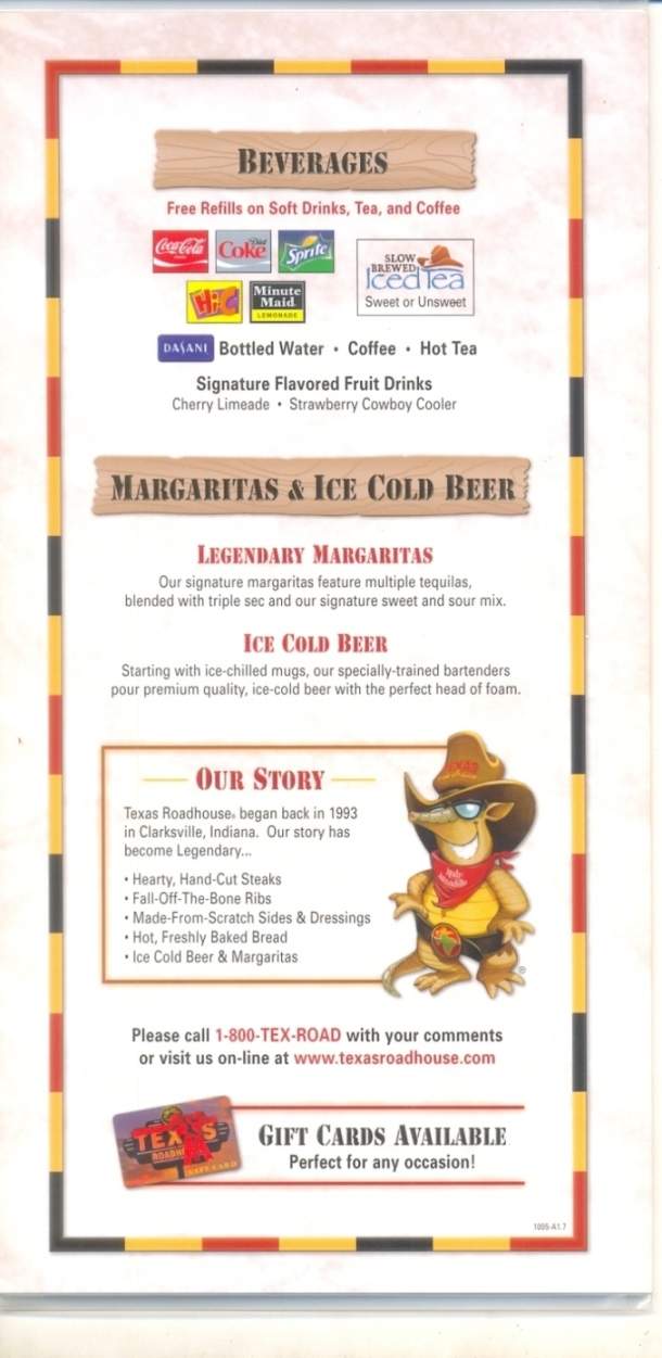 Texas Roadhouse - Dickson City, PA menu_pic