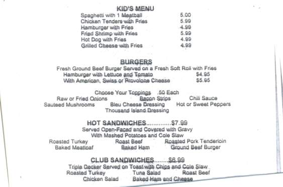 Alfieri's Family Restaurant - Taylor, PA menu_pic