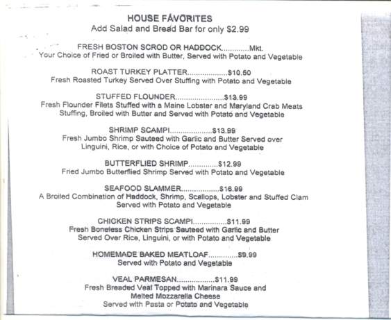 Alfieri's Family Restaurant - Taylor, PA menu_pic
