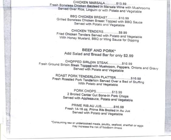Alfieri's Family Restaurant - Taylor, PA menu_pic