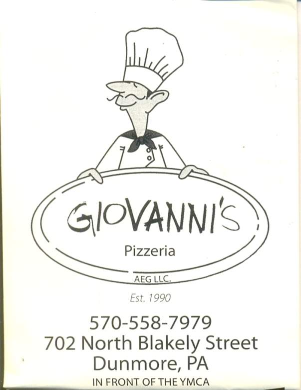 Giovanni's Pizzeria - Dunmore, PA menu_pic