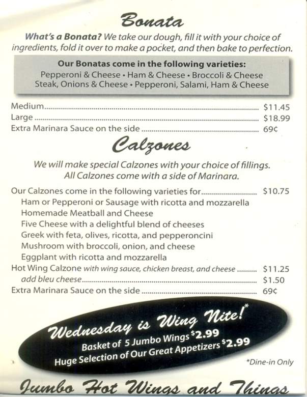 Giovanni's Pizzeria - Dunmore, PA menu_pic