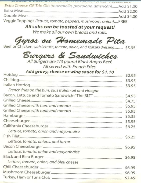 Giovanni's Pizzeria - Dunmore, PA menu_pic