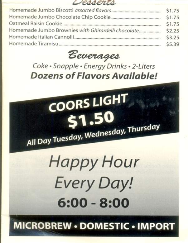 Giovanni's Pizzeria - Dunmore, PA menu_pic