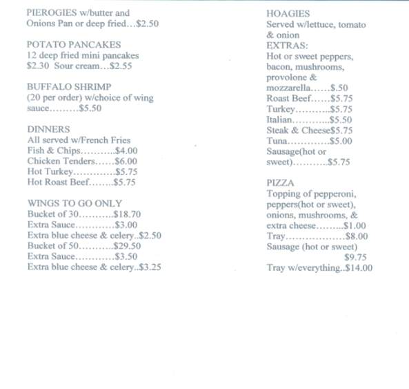 McGinty's Bar & Restaurant - Scranton, PA menu_pic