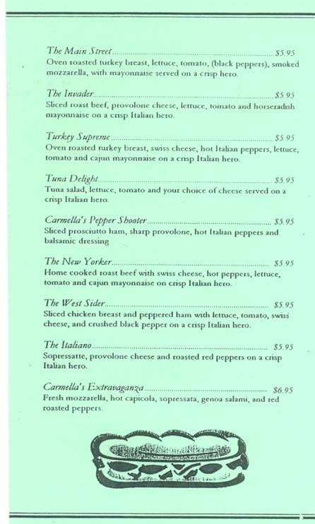 Carmellas Italian Deli - Scranton, PA menu_pic