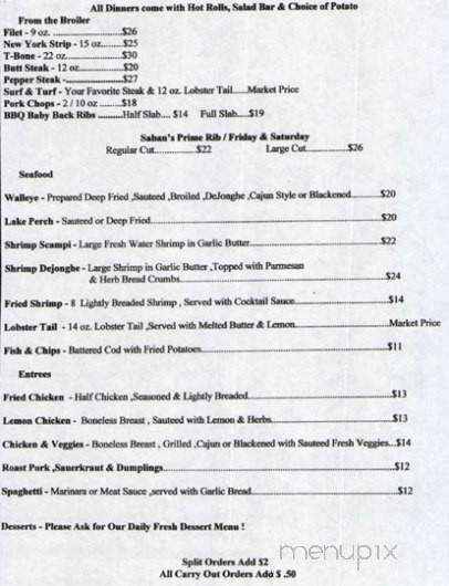 Saban's Place - Hodgkins, IL menu_pic
