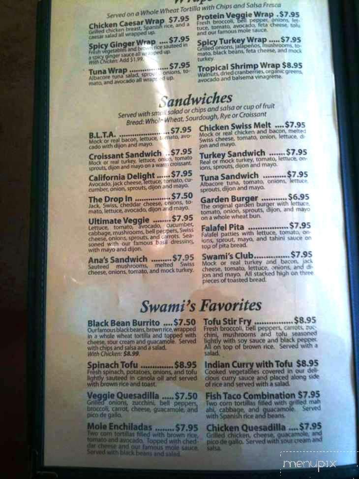 Swami's Cafe - La Mesa, CA menu_pic
