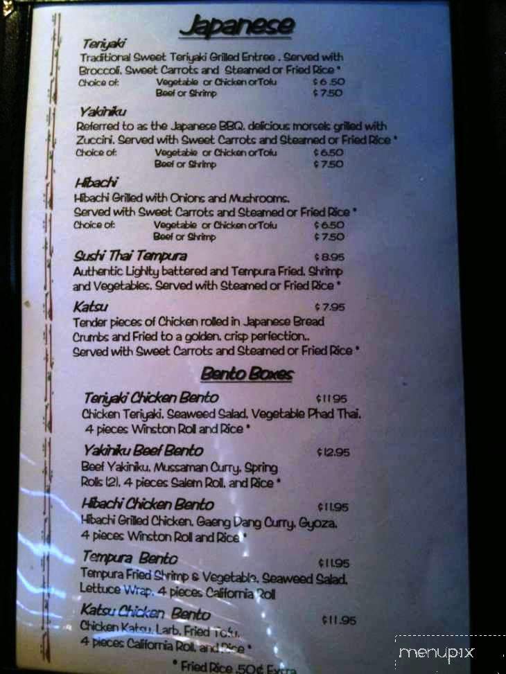 Sushi Thai - Winston Salem, NC menu_pic