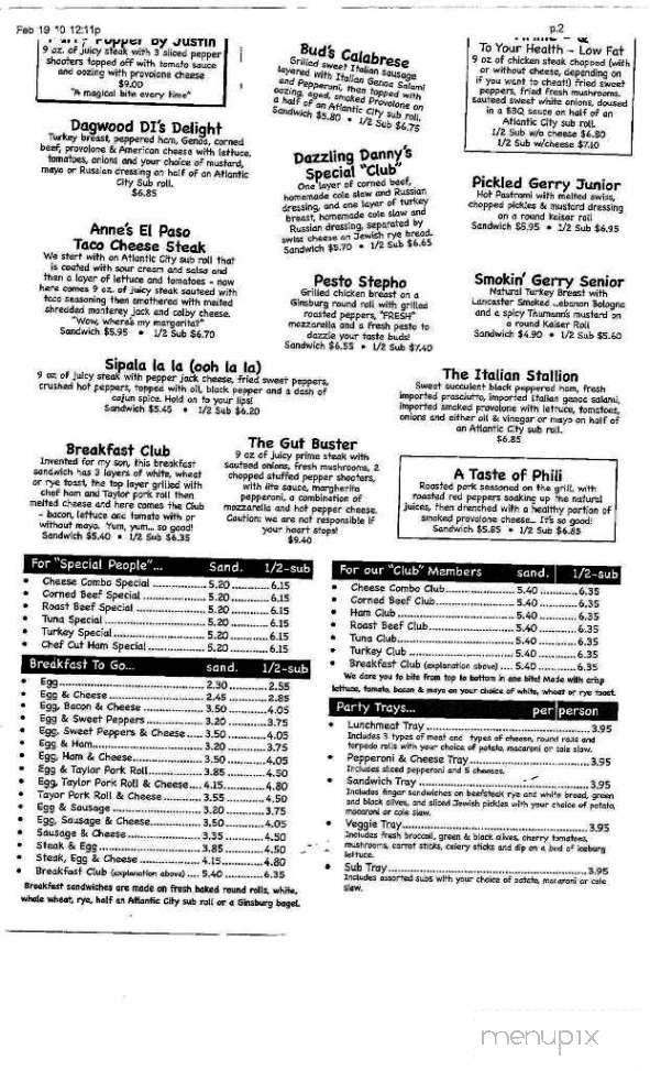 Sugar Hill Sub & Deli - Mays Landing, NJ menu_pic