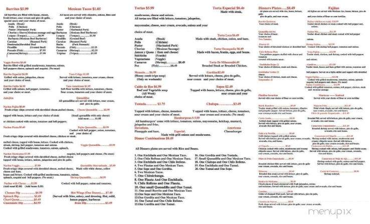 Sr. Sol - Athens, GA menu_pic