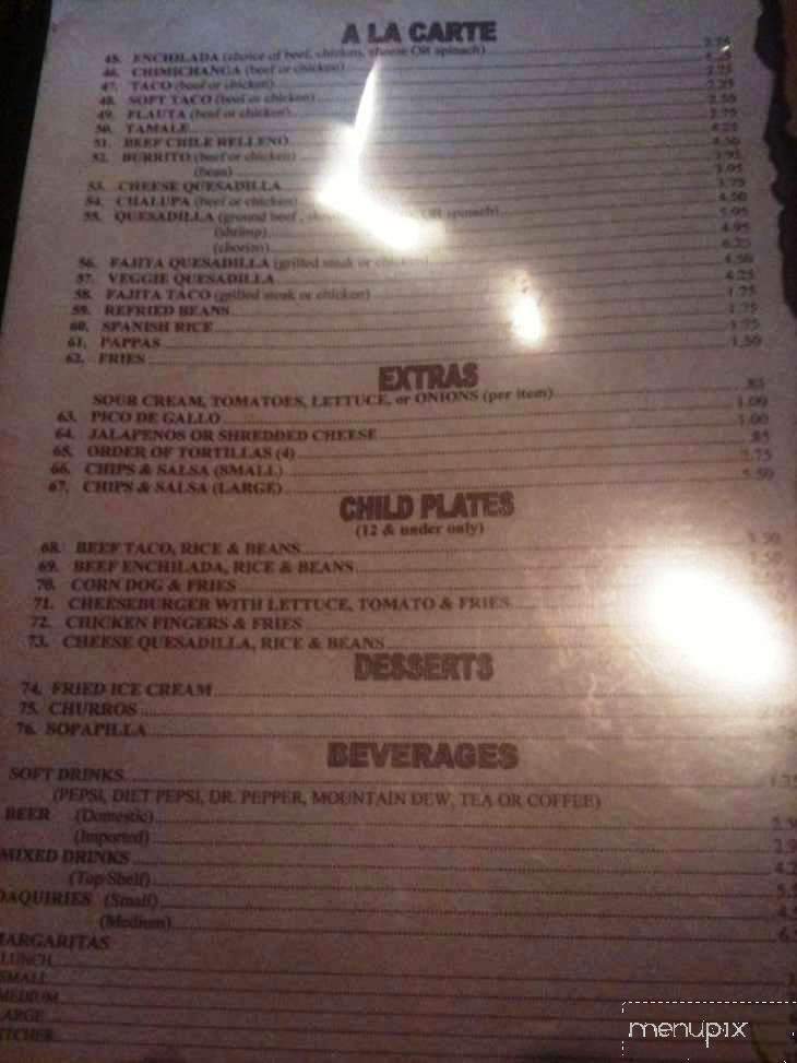 San Antonio Grill - McCalla, AL menu_pic
