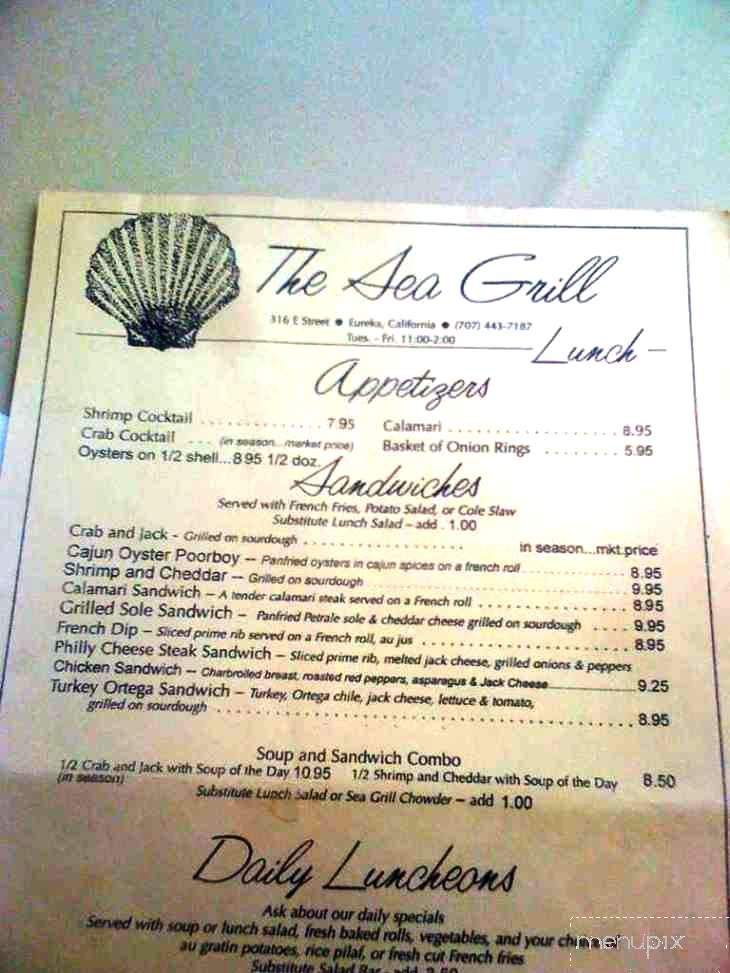 Sea Grill - Eureka, CA menu_pic