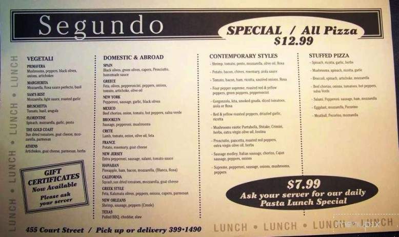 Segundo - Portsmouth, VA menu_pic