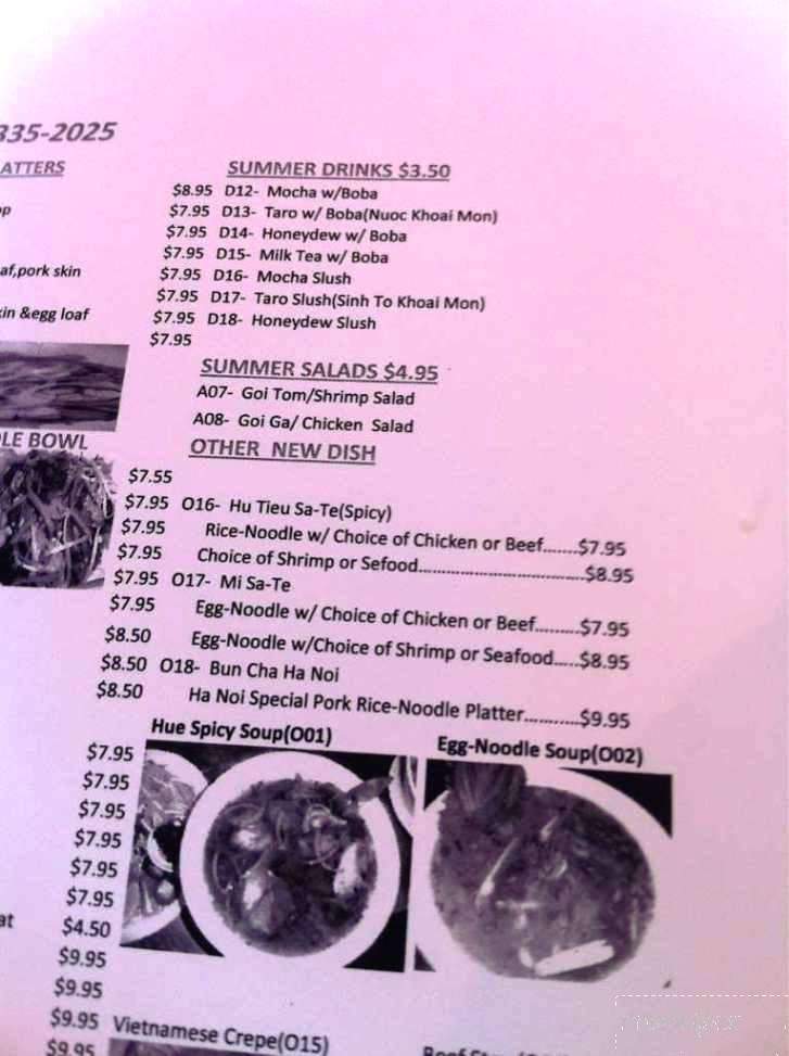 Saigon Bistro - Savannah, GA menu_pic