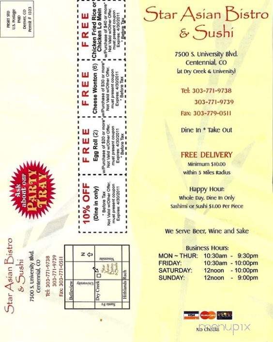 Star Asian Bistro - Centennial, CO menu_pic
