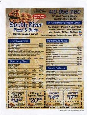 /2008927/South-River-Pizza-and-Subs-Menu-Edgewater-MD - Edgewater, MD
