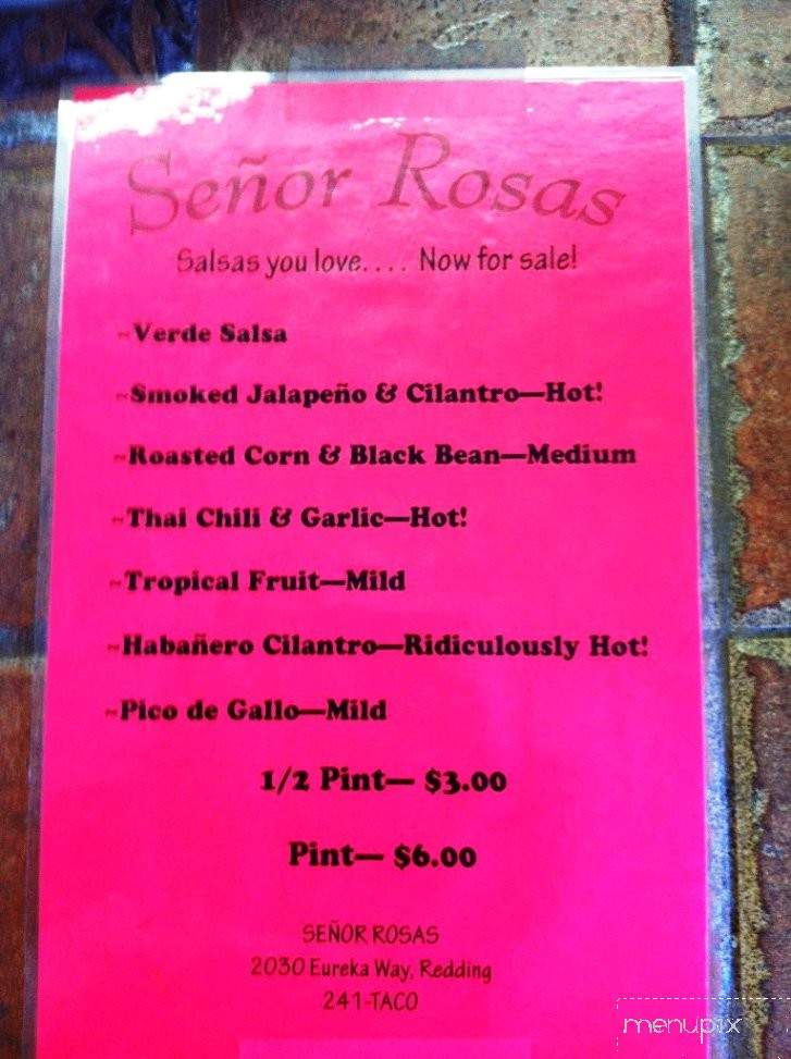 Senor Rosas - Redding, CA menu_pic
