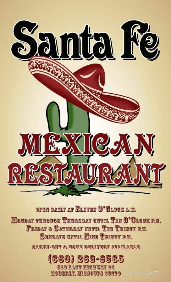 /2503496/Santa-Fe-Mexican-Restaurant-Menu-Moberly-MO - Moberly, MO