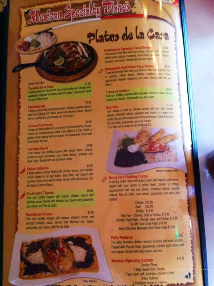 Santafe Tequila Restuarant - Hicksville, NY menu_pic