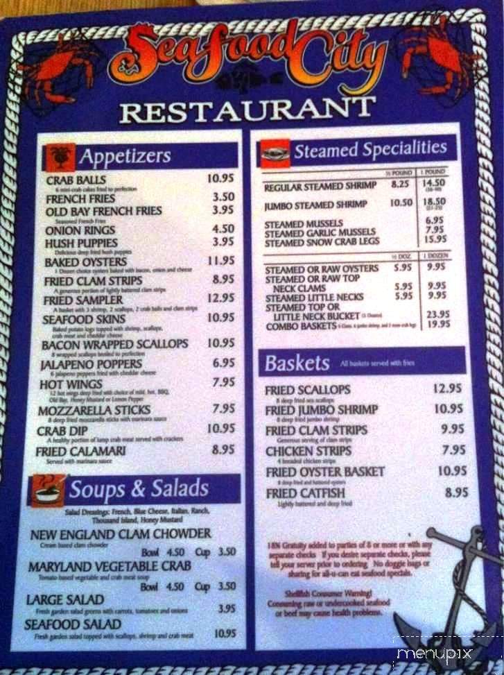 Seafood City Restaurant - Felton, DE menu_pic