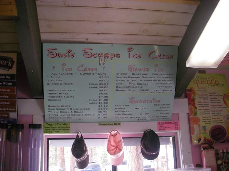 Susie Scoops Ice Cream - Incline Village, NV menu_pic
