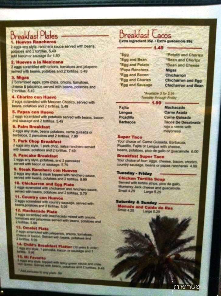The Palm Cafe 3 - Kyle, TX menu_pic