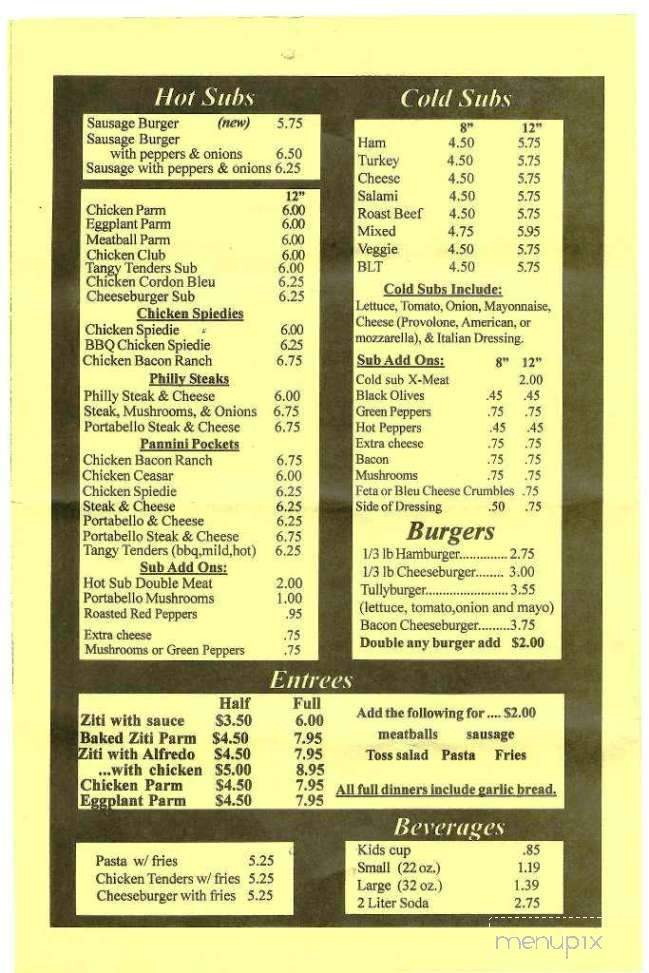 Todi's Italian Pizzeria - Dryden, NY menu_pic