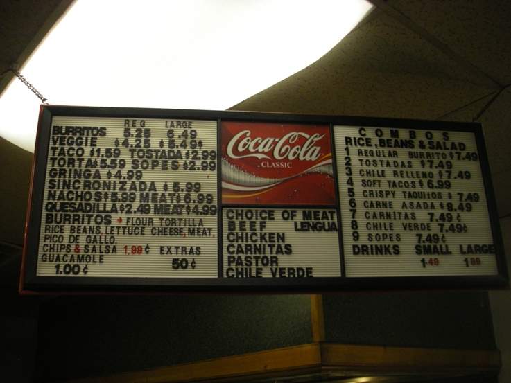 Taco Taqueria - South Lake Tahoe, CA menu_pic