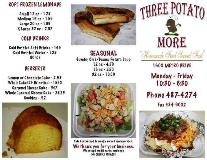 Three Potato More - Alexandria, LA menu_pic
