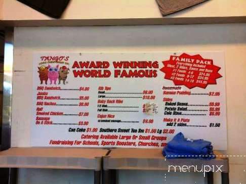 Tango's World Championship Barbecue - Hattiesburg, MS menu_pic