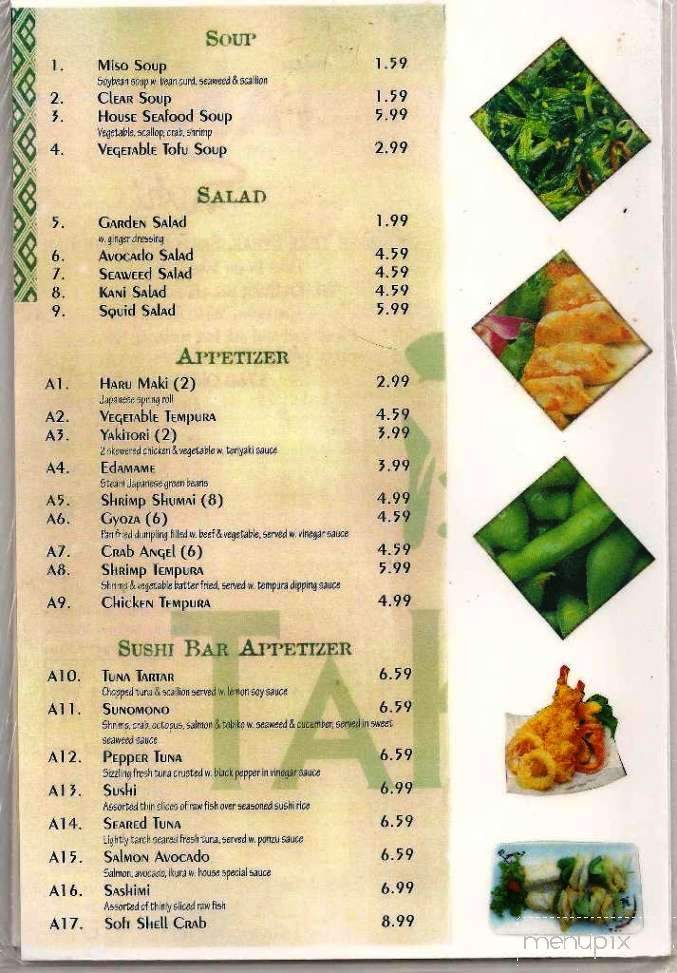 Taki Japanese Cuisine - Hermitage, TN menu_pic