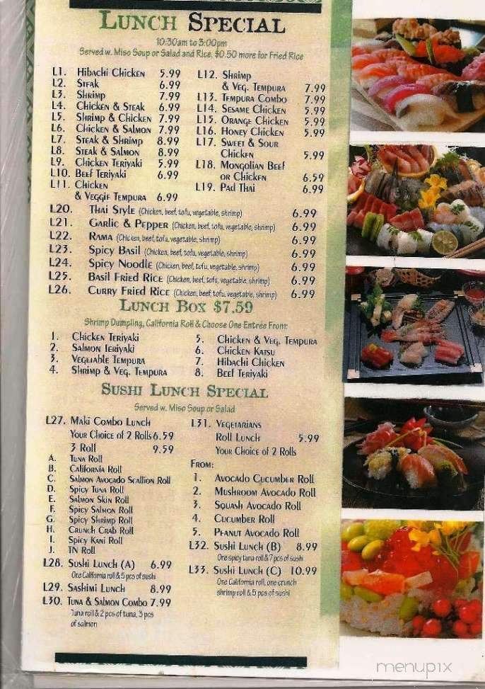 Taki Japanese Cuisine - Hermitage, TN menu_pic