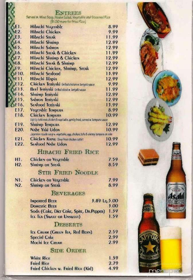 Taki Japanese Cuisine - Hermitage, TN menu_pic