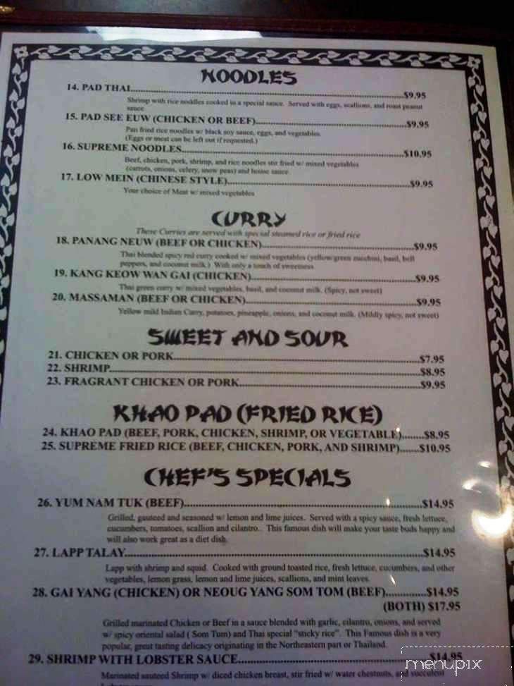Thai Cafe - Jackson, TN menu_pic